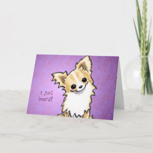 Long Hair Chihuahua Speaks Your Custom Message Karte
