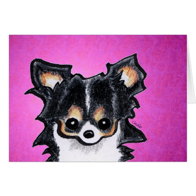 Long Hair Chihuahua Tricolor Custom (Vorderseite (Horizontal))