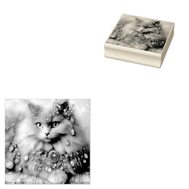 Long Hair Gray Nebelung Cat Kitty Jewelry Juwelen Gummistempel (Stempel)