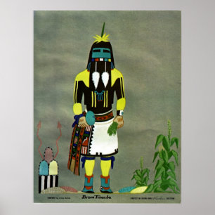 "Long-Hair" kachina print Poster