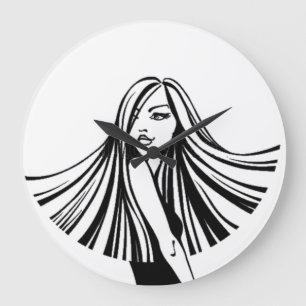Long Haired Beauty Wall Clock Große Wanduhr