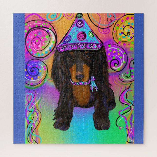 LONG HAIRED BLACK & TAN DOXIE PUZZLE (Vertikal)