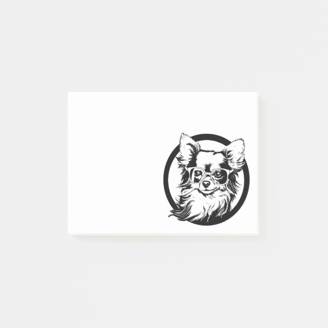 Long Haired Chihuahua Post-it Klebezettel (Vorderseite)