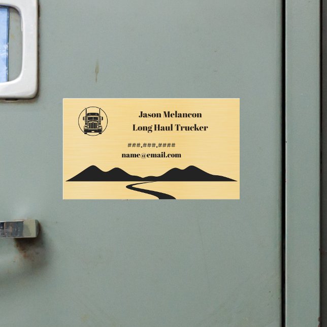 Long Haul Trucker Gold Truck Road Mountain Magnet (Von Creator hochgeladen)