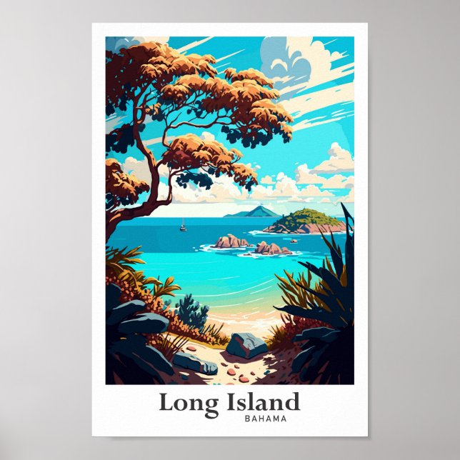 Long Island Bahama Art Vintage Reisevorführung Poster (Vorne)