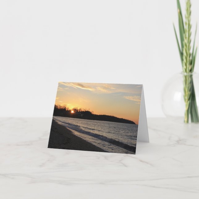 Long Island Beach Sunset Note Card Dankeskarte (Vorderseite)