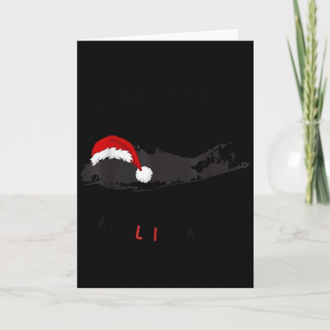 Long Island Christmas - Long Island Map With Santa Karte (Vorderseite)
