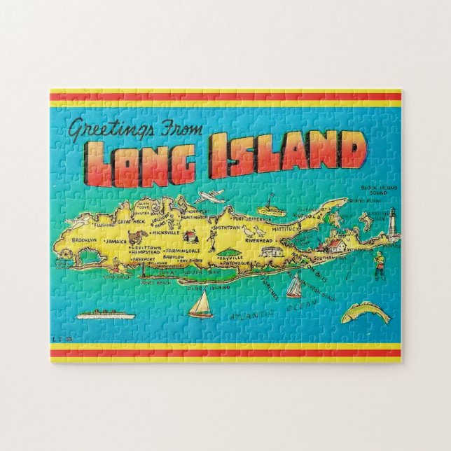 Long Island Gruß Postcard Puzzle (Horizontal)