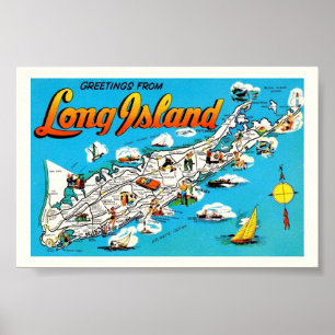 Long Island Grußkarte 6x4 Print Poster