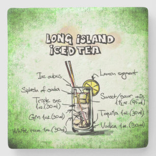Long Island Iced Tee Drink Recipe Steinuntersetzer