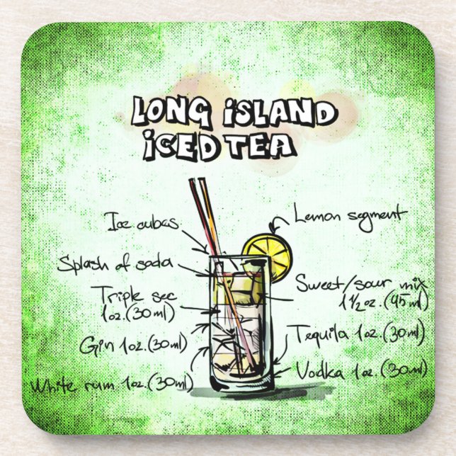 Long Island Iced Tee Drink Recipe Untersetzer (Vorderseite)