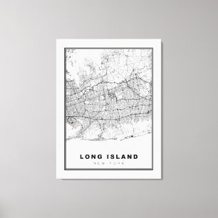 Long Island Karte Leinwanddruck