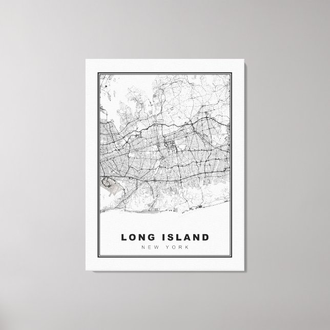 Long Island Map Leinwanddruck (Vorderseite)