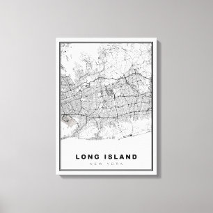 Long Island Map Leinwanddruck