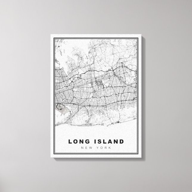 Long Island Map Leinwanddruck (Vorderseite)