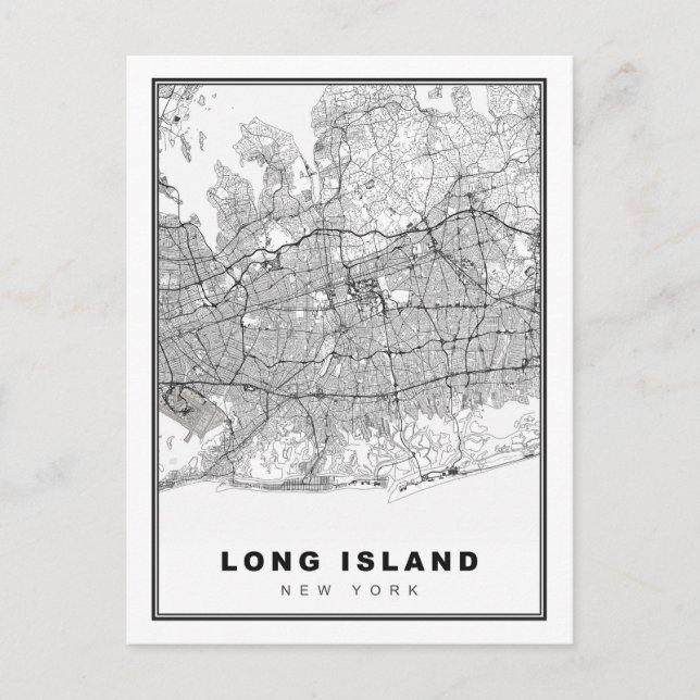 Long Island Map Postkarte (Vorderseite)