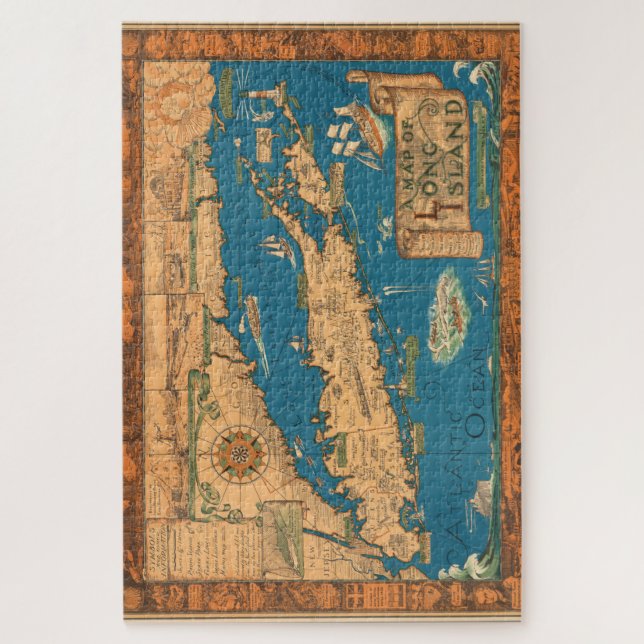 Long Island Map Puzzle groß (Vertikal)
