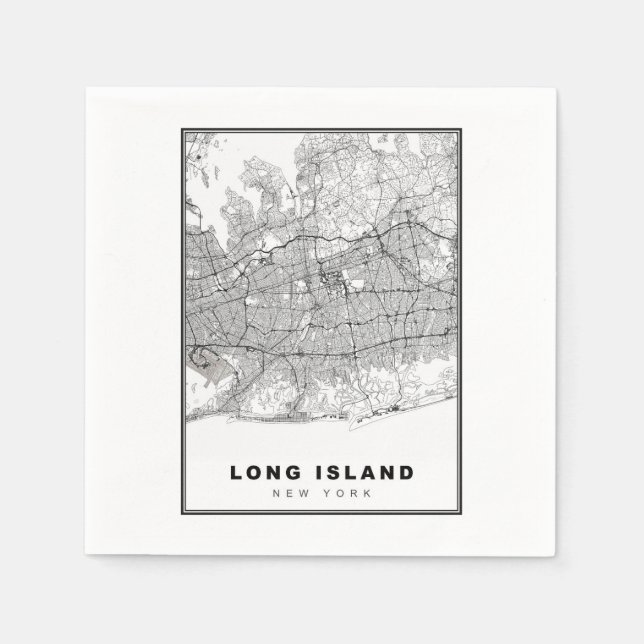 Long Island Map Serviette (Vorderseite)