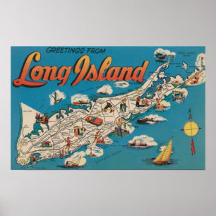 Long Island, New York - Grüße von Poster