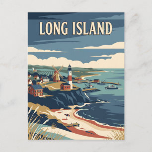 Long Island New York Küsten Vintage Reiseposter Postkarte