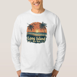Long Island New York Retro-Strand-Vibes T-Shirt