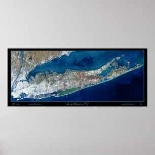 Long Island, New York Satellite Print Poster Foto
