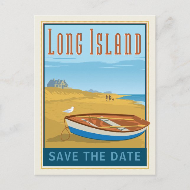 Long Island, New York | Save The Date Ankündigungspostkarte (Vorderseite)