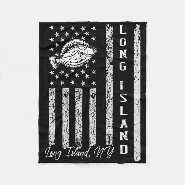 Long Island Ny für Flunder-Angler Fleecedecke (Vorderseite)