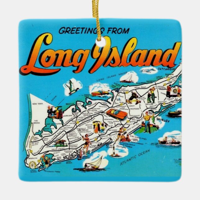 Long Island, NY Gruß Keramikornament (Vorderseite)