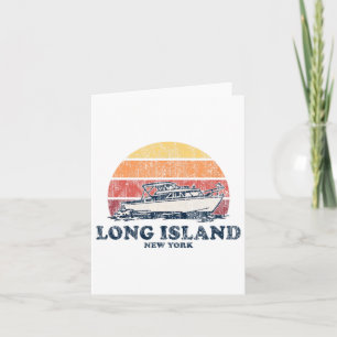 Long Island Ny Vintag Bootfahren 70er Retro Boat D Karte