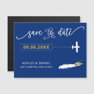 Long Island NY Wedding Save the Date Card, Karte