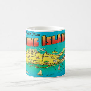 Long Island Postkartenkarte Tasse