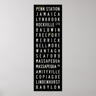 Long Island Rail Road LIRR Babylon Line U-Bahn Art Poster