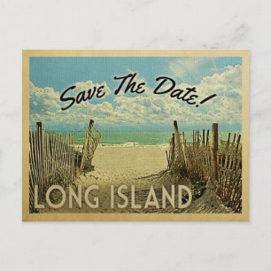 Long Island Save The Date Vintage Strand Nautical Ankündigungspostkarte