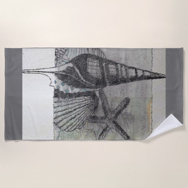 Long Island Seashells Strandtuch (Vorderseite)