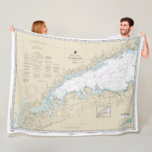 Long Island Sound Western Teil Nautic Chart Fleecedecke