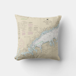 Long Island Sound Western Teil Nautic Chart Kissen