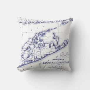 Long Island The Hamptons Karte VC Kissen