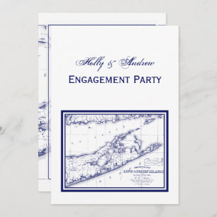 Long Island The Hamptons Map VC Einladung