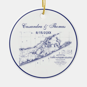 Long Island The Hamptons Map VC Keramikornament