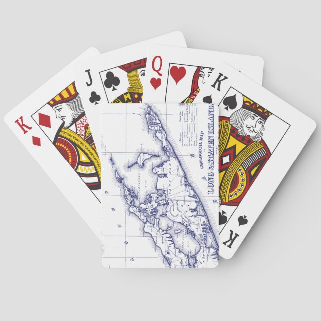 Long Island The Hamptons Map VC Spielkarten (Rückseite)