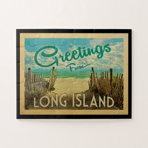 Long- Islandstrand-Vintage Reise Puzzle