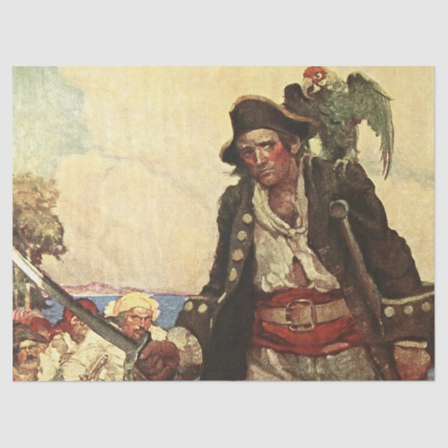 "Long John Silver" Pirate Art von Louis Rhead Seidenpapier (Vorderseite)