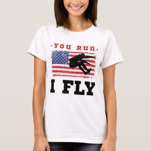 Long Jump American Flag, die du läufst. T-Shirt