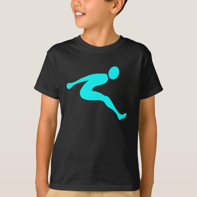 Long Jump - Cyan T-Shirt (Vorderseite)