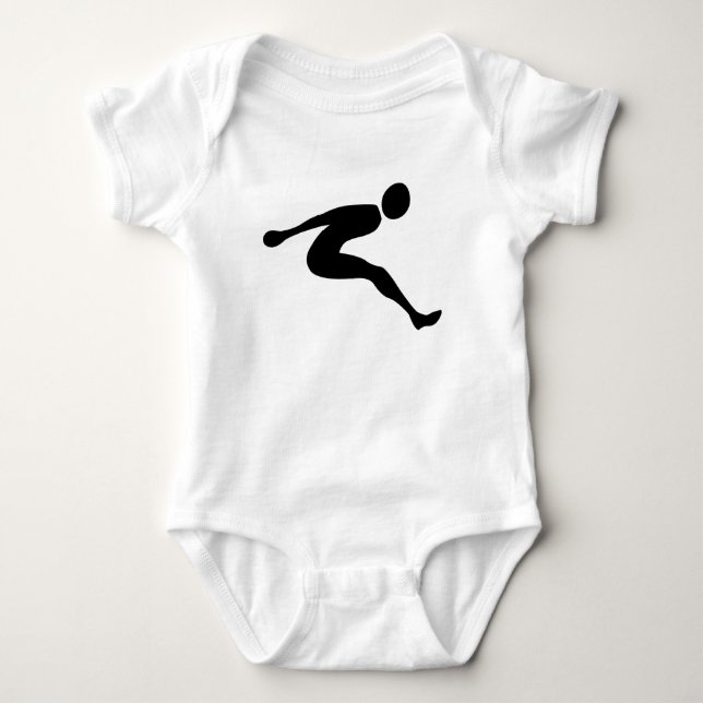 Long Jump - Schwarz Baby Strampler (Vorderseite)