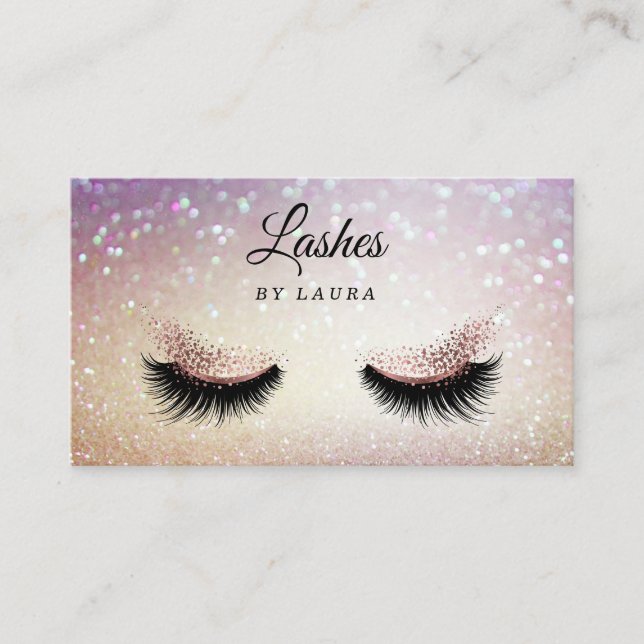 Long Lash Extension Makeup Artist Business Card Visitenkarte (Vorderseite)