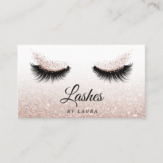 Long Lash Extension Makeup Artist Business Card Visitenkarte (Vorderseite)