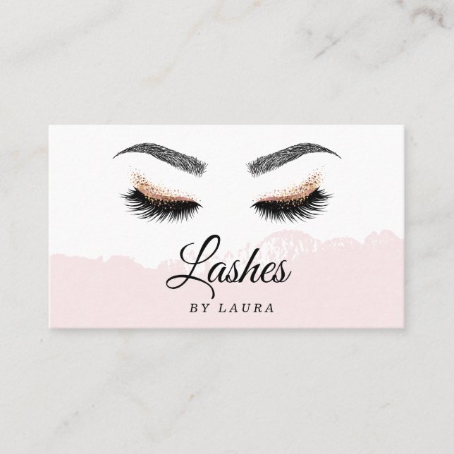 Long Lash Extension Makeup Artist Business Card Visitenkarte (Vorderseite)