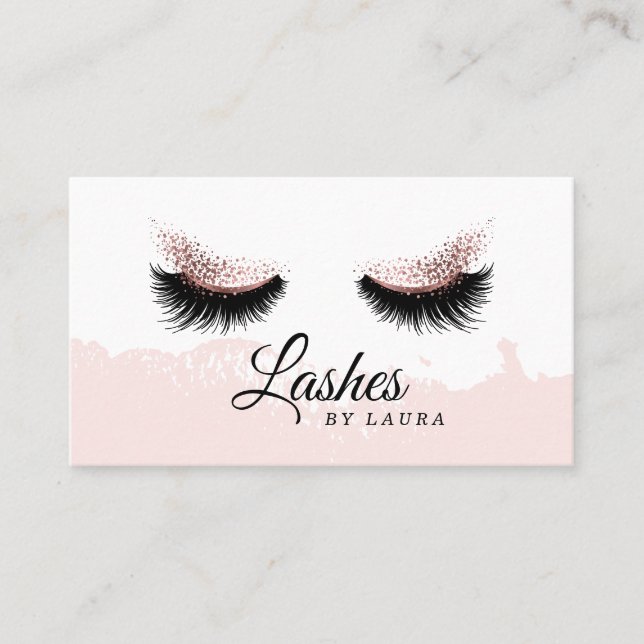 Long Lash Extension Makeup Artist Business Card Visitenkarte (Vorderseite)